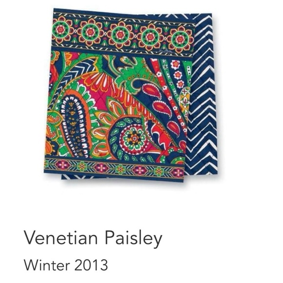 VERA BRADLEY Venetian Paisley 2013 Zip Hipster Crossbody Navy Red Yellow Orange - Picture 17 of 17